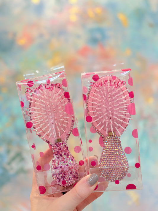 Small Crystal Hair Brush | Pink or Light Pink