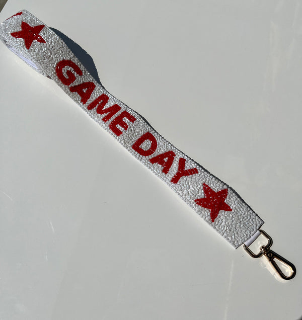 Game Day Red/White Purse Strap