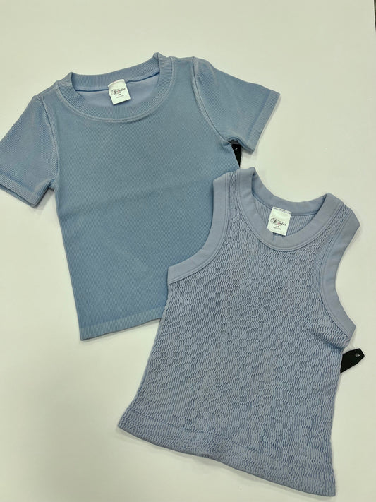 Ribbed Seamless Top | Baby Blue