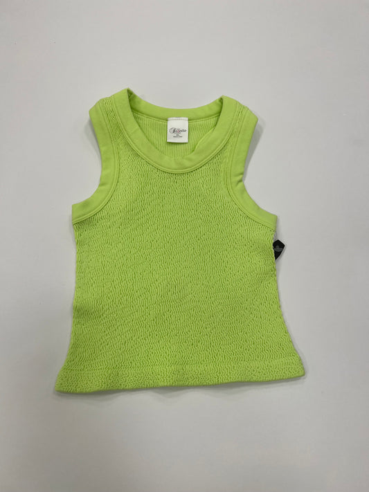 Smocking Sleeveless Tank | Lime Green