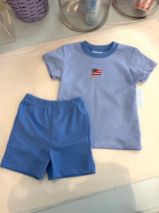 Periblue Knit Set Shirt + Shorts | Stitch Flags