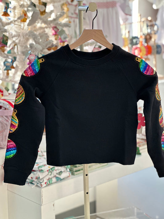 Christmas Ornaments Sweatshirt | Black and Multi Color