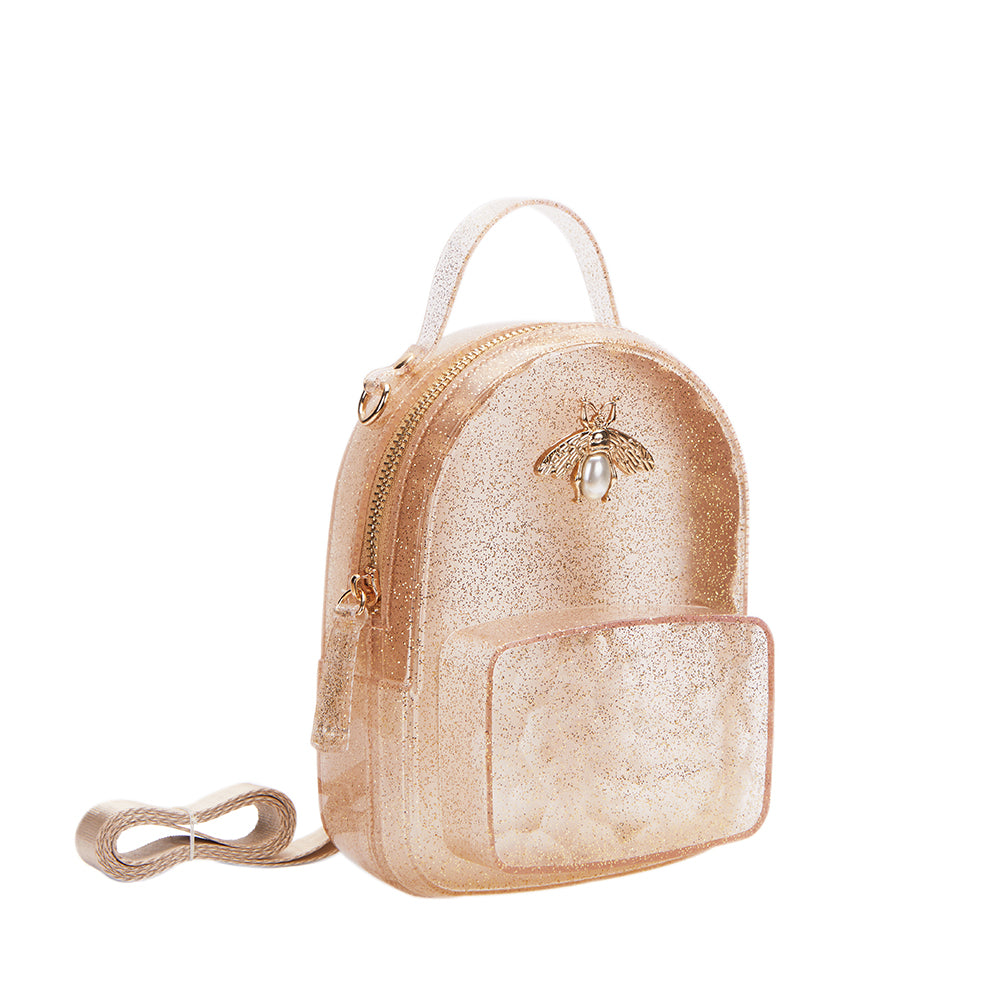 Gold Bee Jelly Mini Backpack - Gold