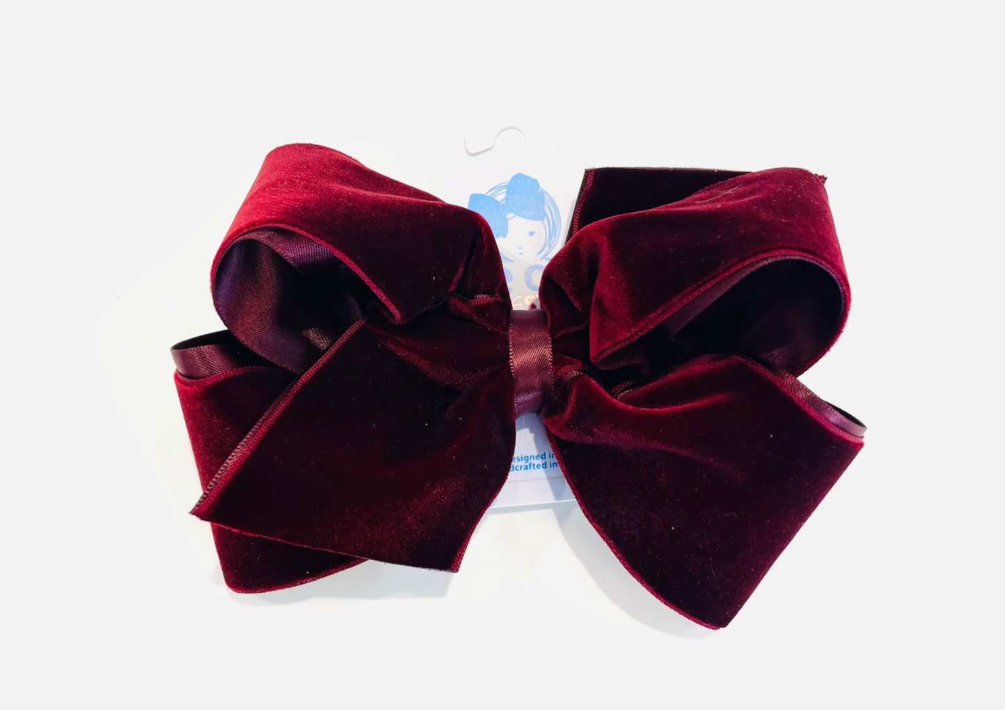 Small Velvet Basic Bow | Burgandy