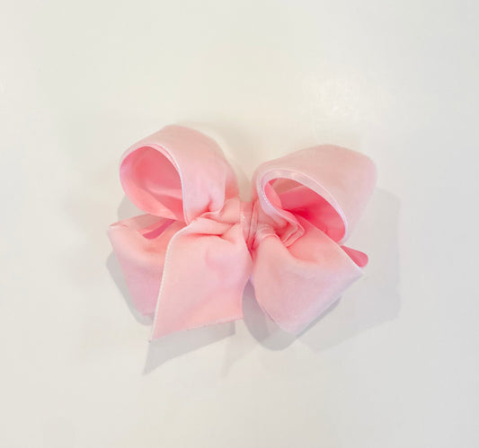 Small Velvet Basic Bow | Light Pink