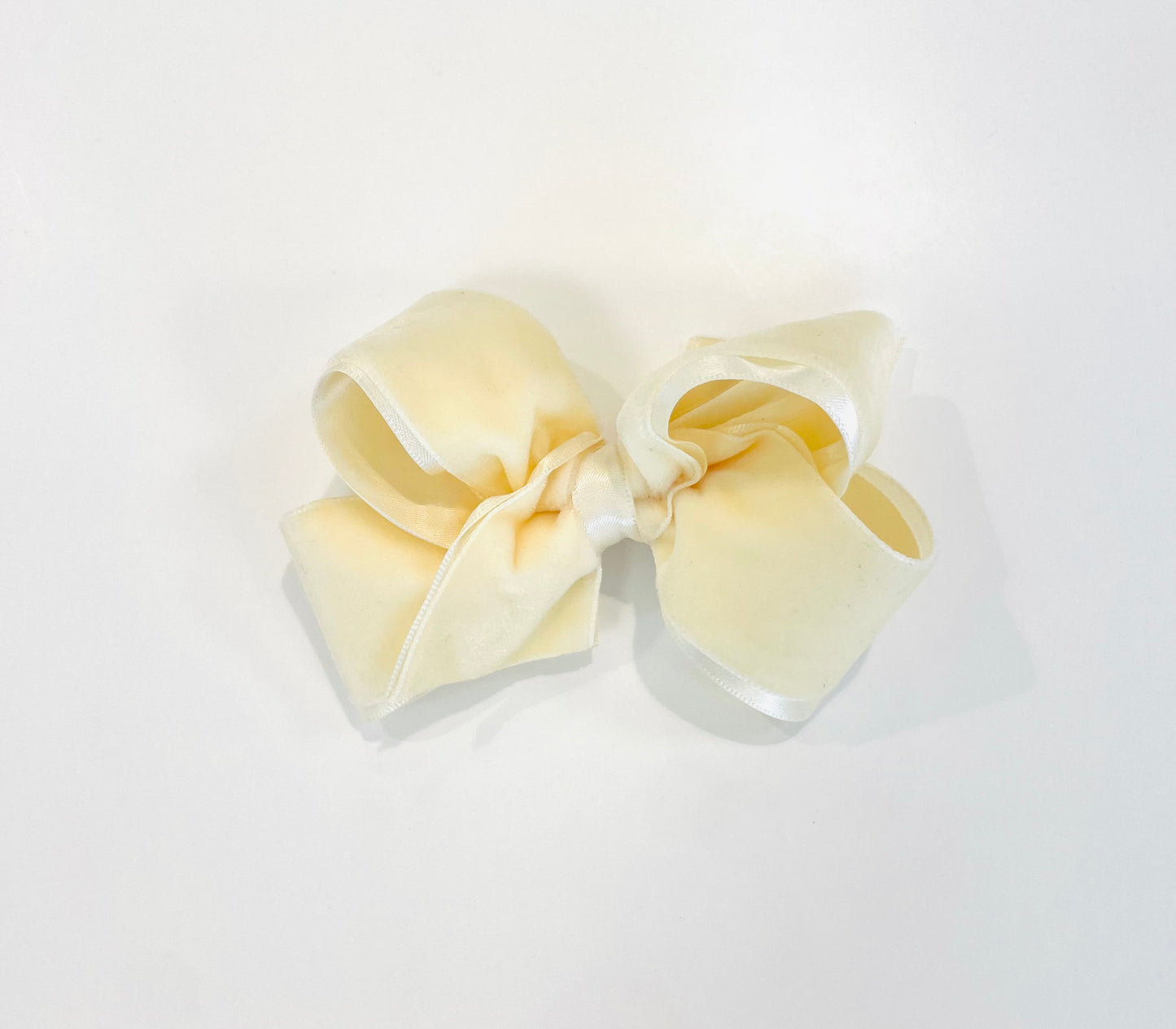 Small Velvet Basic Bow | Cream