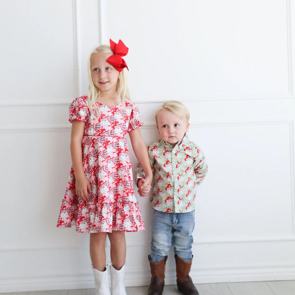 Leighton Dress || Ho Ho Howdy Pink