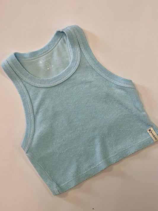 Terry Cloth Muscle Tank | Cool Blue
