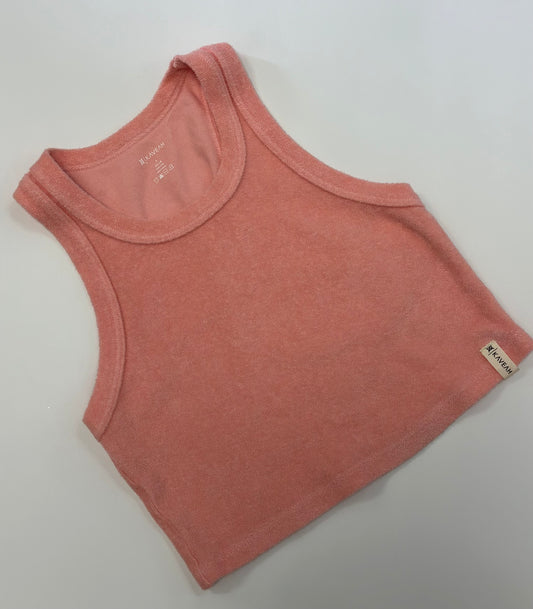 Terry Cloth Muscle Tank | Pink Icing