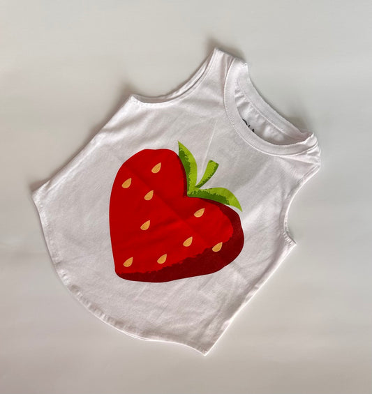Girls Tank Top | Heart Strawberry