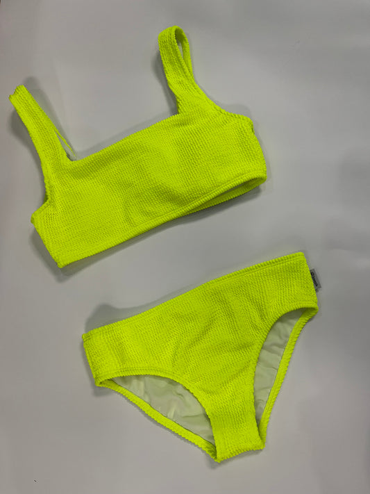 Two Piece Crinkle Tankini | Lime