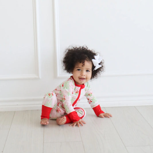 Zipper Romper || Pink Snowman