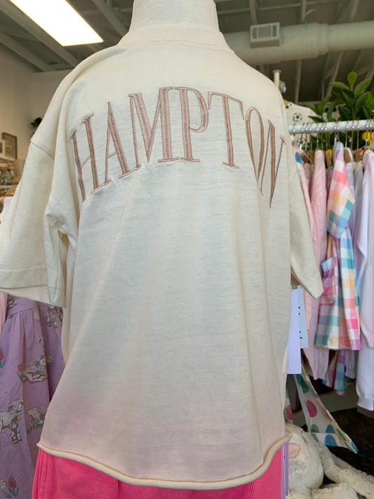 Hampton Embroidered Tee | Coconut
