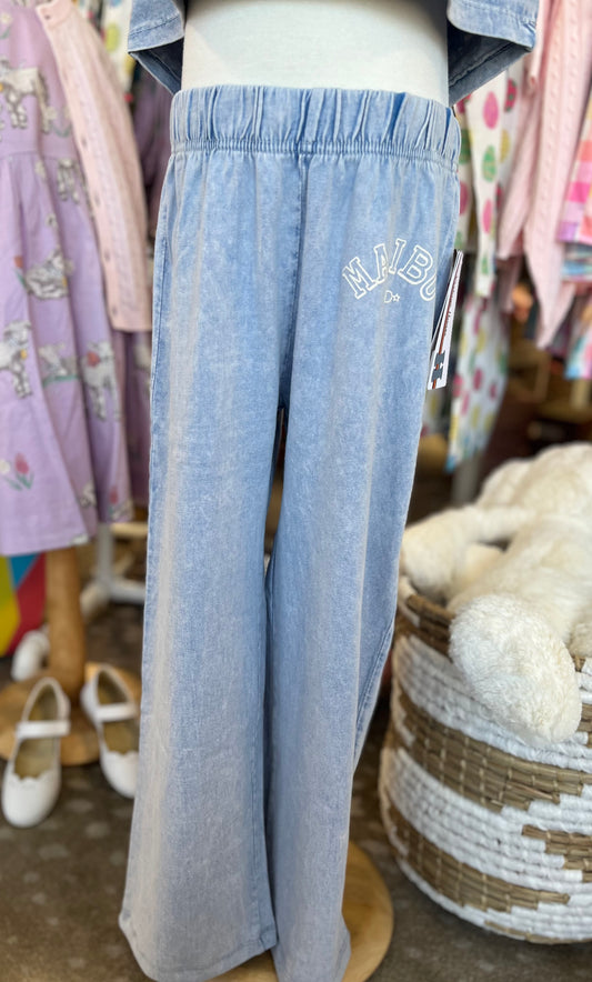 Malibu Wide Leg Pant | Washed Blue