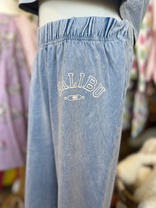 Malibu Wide Leg Pant | Washed Blue
