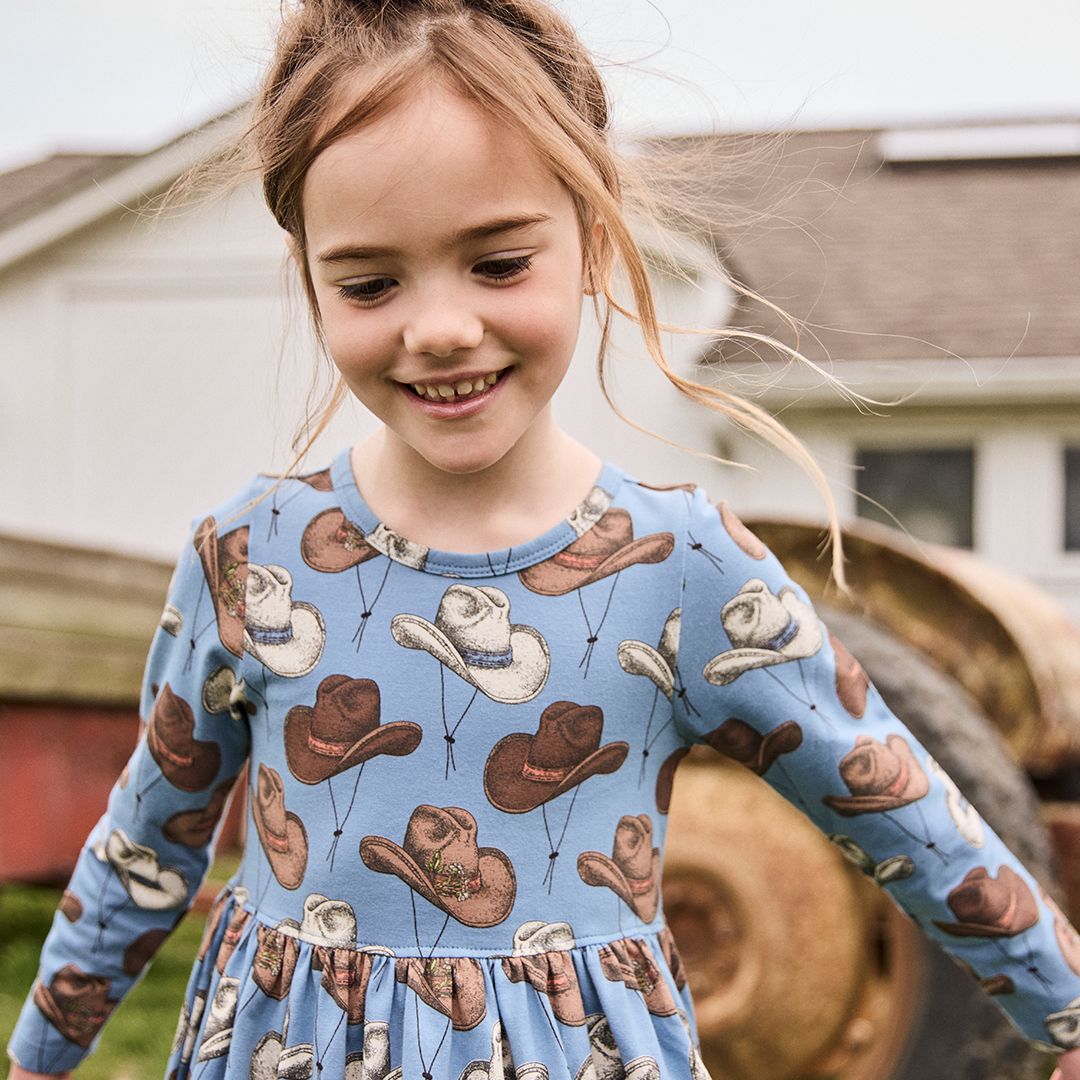 Girls Organic Steph Dress | Cowboy Hats