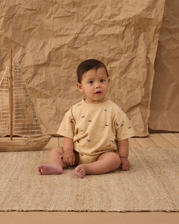 RELAXED BUBBLE ROMPER | SAILBOATS