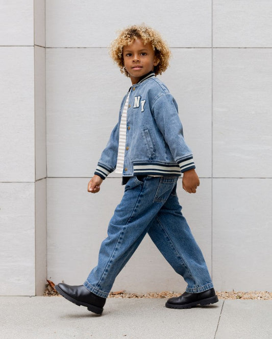 VARSITY JACKET || INDIGO DENIM