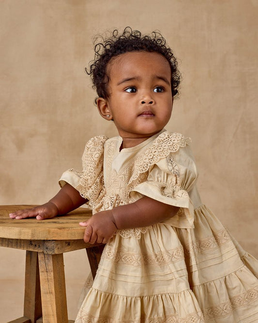 GENEVIEVE DRESS || ECRU