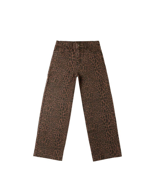 BAGGY WIDE LEG DENIM || LEOPARD - TEEN
