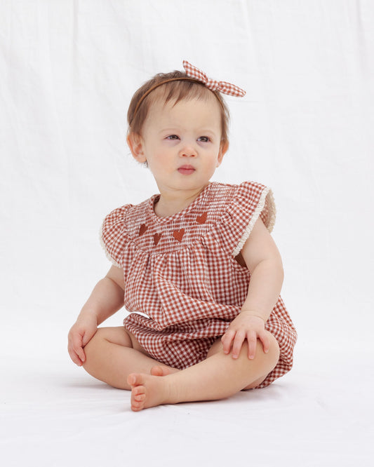 LENORE ROMPER || RED GINGHAM