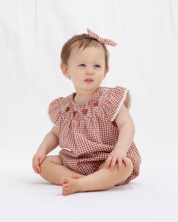 LENORE ROMPER || RED GINGHAM