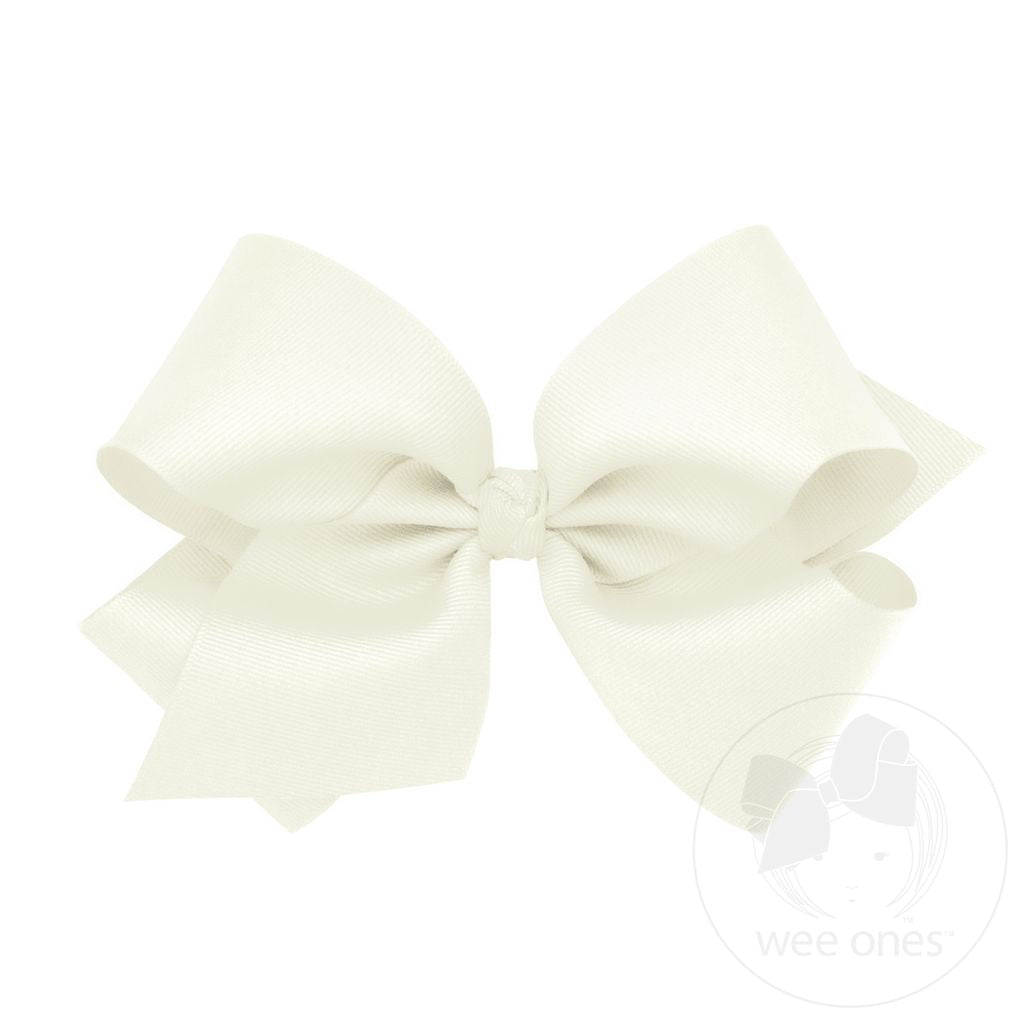 Small Classic Grosgrain Hair Bow | Antique White