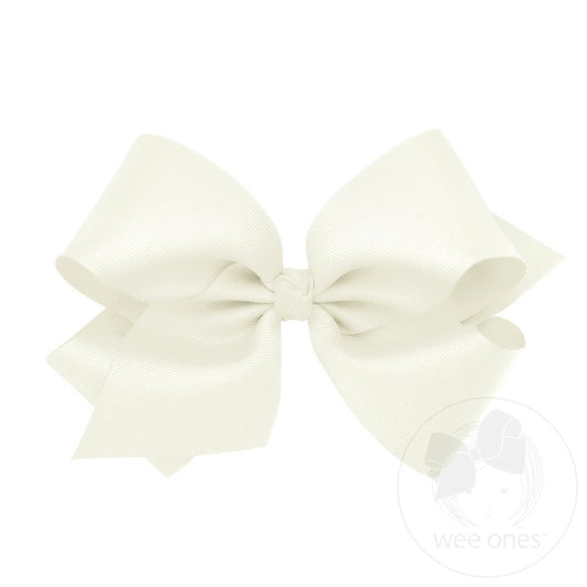 Small Classic Grosgrain Hair Bow | Antique White
