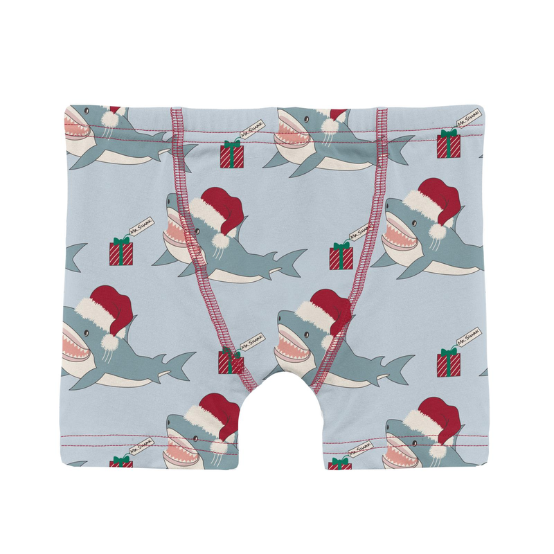 Print Boys Boxer Briefs | Illusion Blue Holiday Sharks