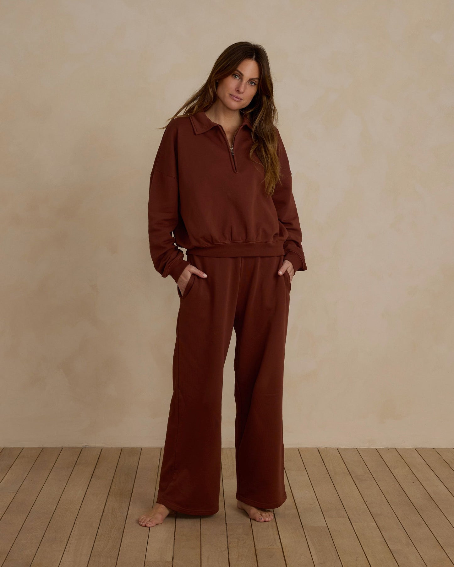 WIDE LEG SWEATPANT | BRICK