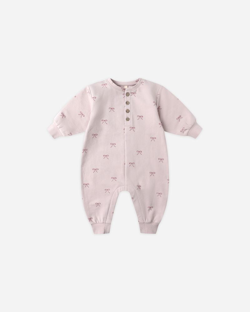 RELAXED FLEECE JUMPSUIT || BOWS