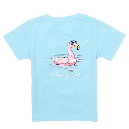 Girls Flamingo Float SS | Aqua