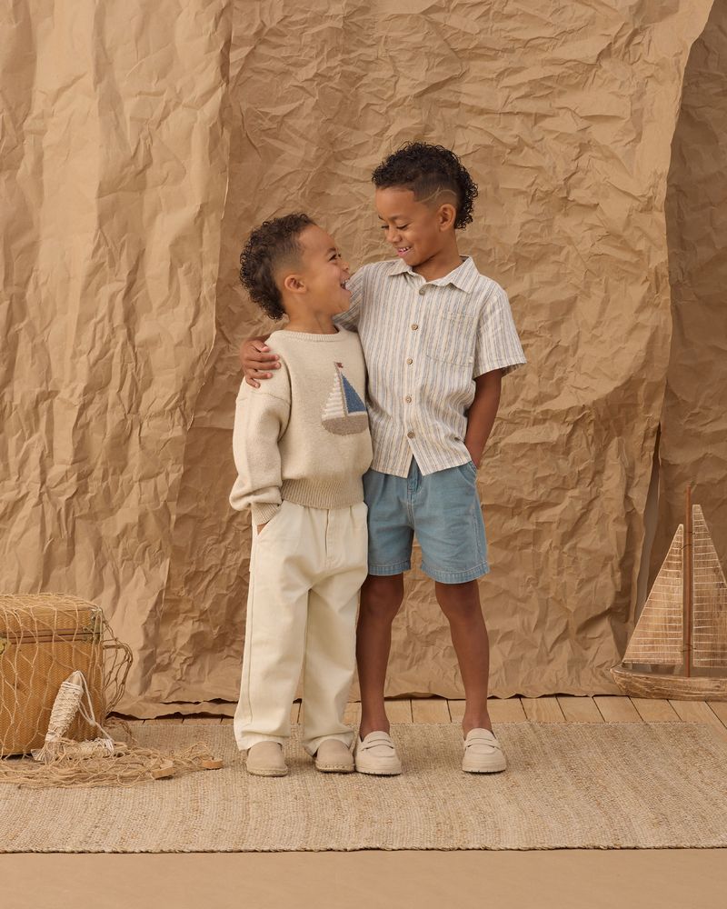 LAPEL COLLAR SHIRT | WAVE STRIPE