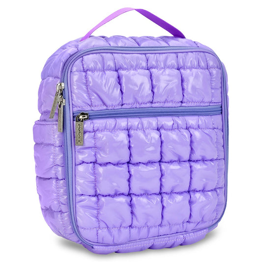 Lavender Shiny Puffer Lunch Tote