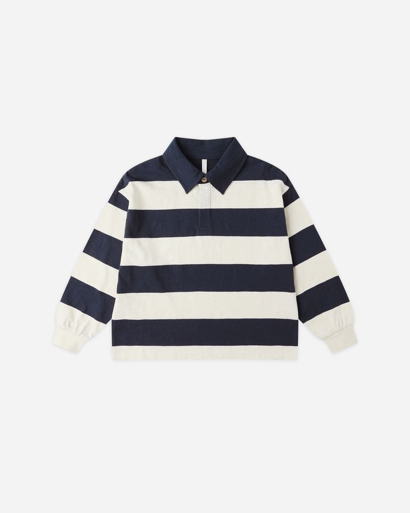 RUGBY POLO || NAVY STRIPE