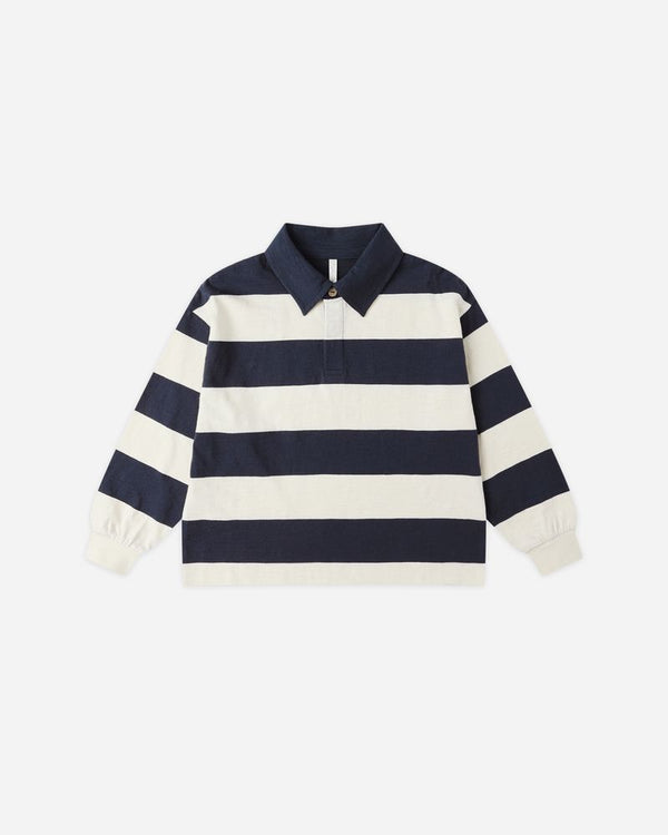 RUGBY POLO || NAVY STRIPE