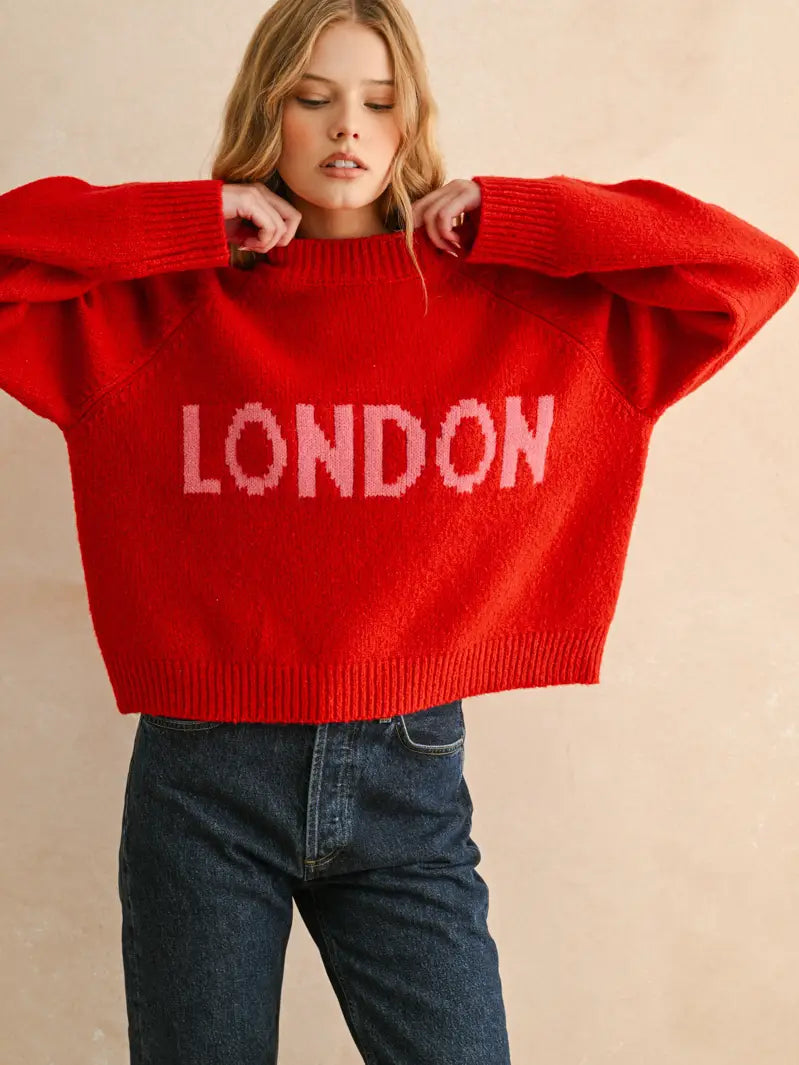 Letter Front Sweater Top