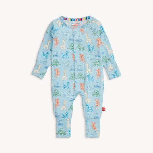 Magnetic Convertible Coverall | Blue Party Animals | Glow in the Dark