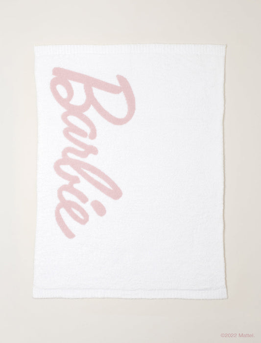 Barefoot Dreams CozyChic ABC Blanket (Dusty Rose & Cream)