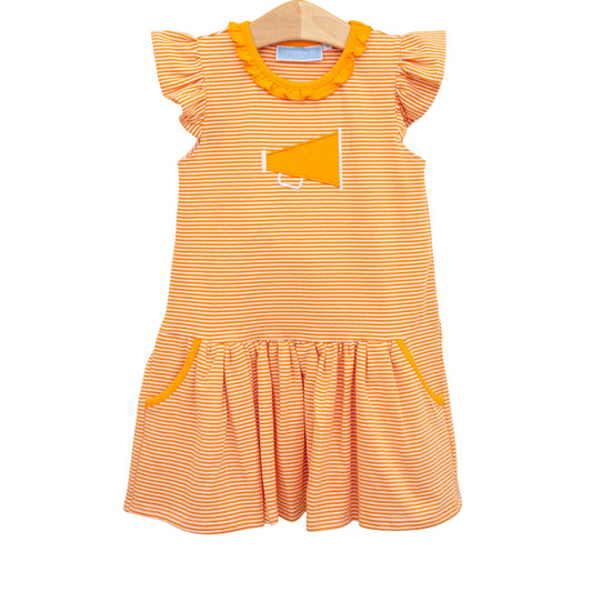 Microstripe Dress | Orange Megaphone