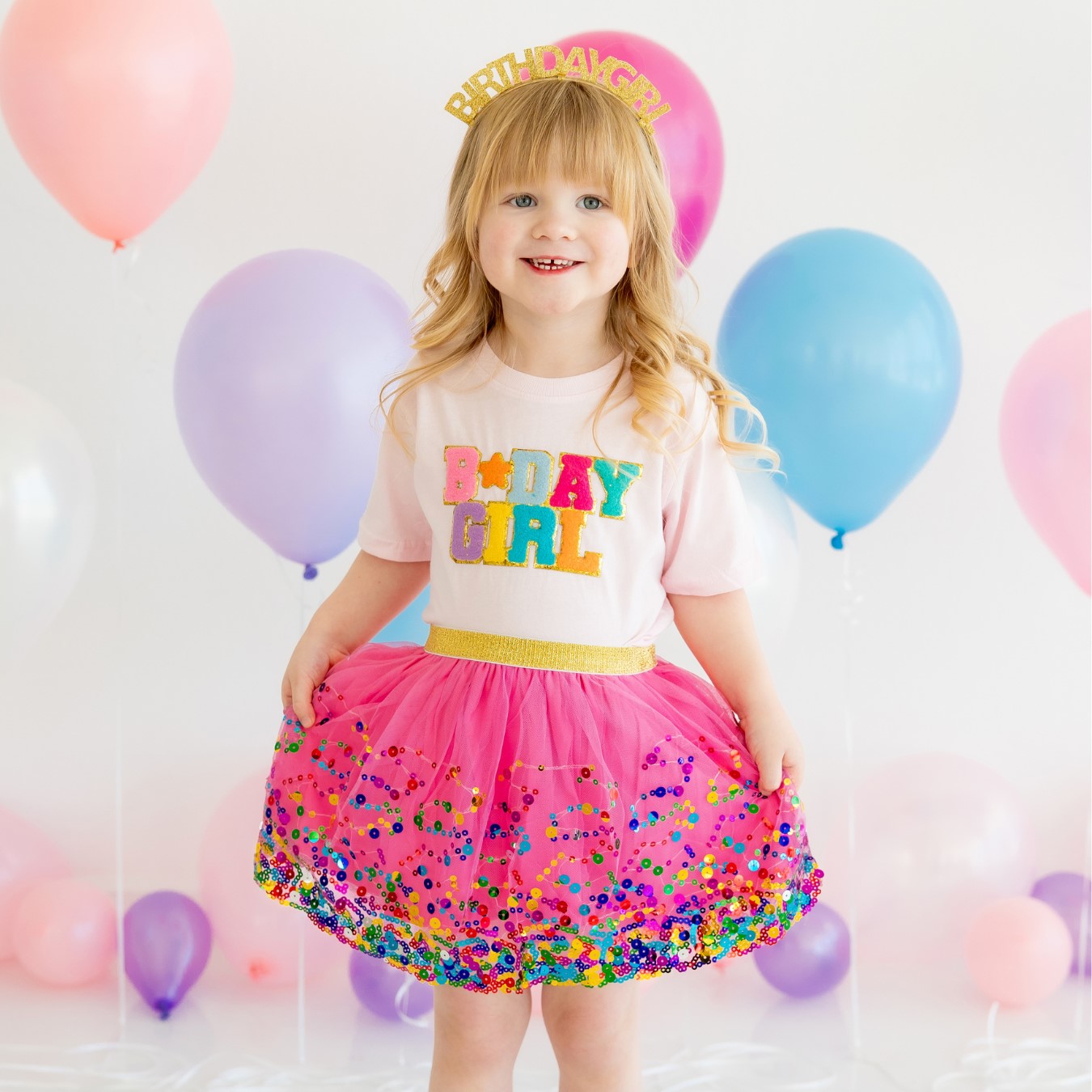 Birthday Girl Patch Short Sleeve T-Shirt - Ballet