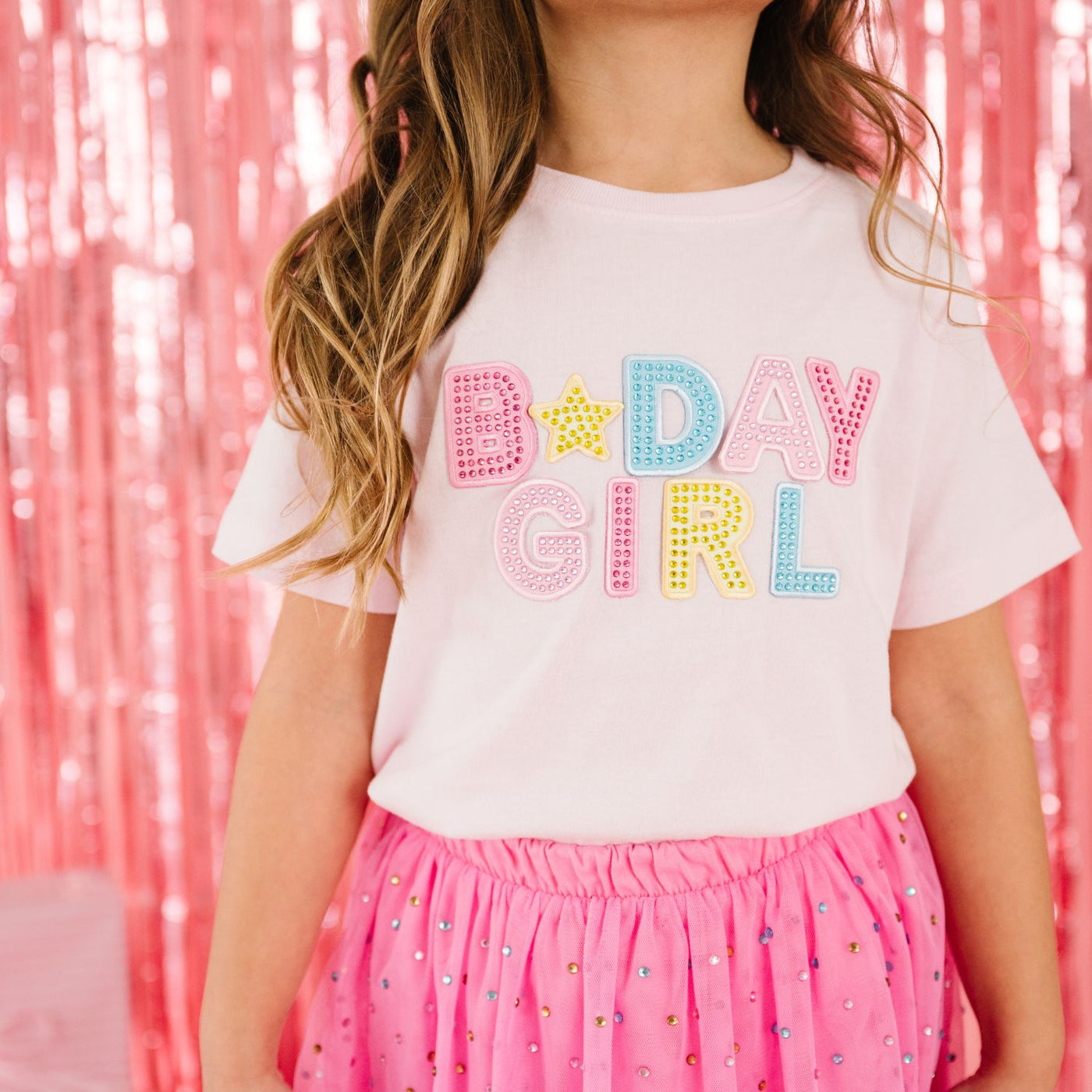 Birthday Girl Rhinestone Patch Short Sleeve T-Shirt | Ballet