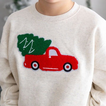 Christmas Truck Patch Sweatshirt