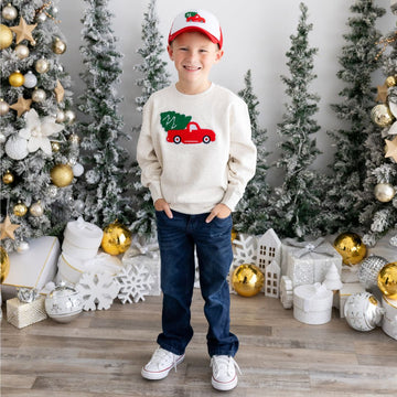 Christmas Truck Patch Sweatshirt