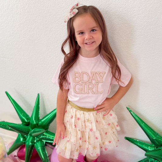 Pearl BDay Girl Patch Short Sleeve T-Shirt | Ballet