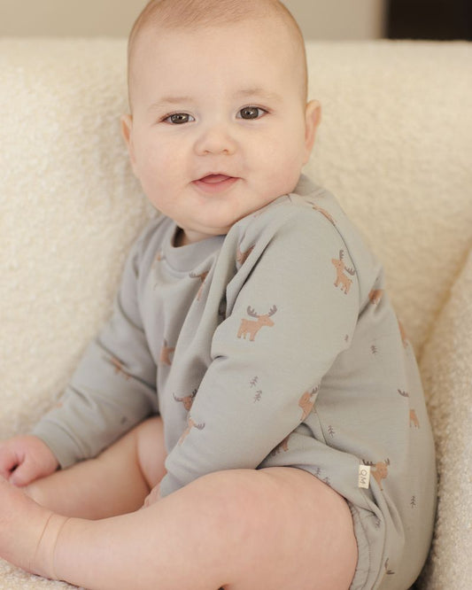 CREWNECK BUBBLE ROMPER || MOOSE