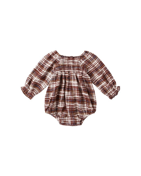 ADELAIDE ROMPER || BURGUNDY PLAID