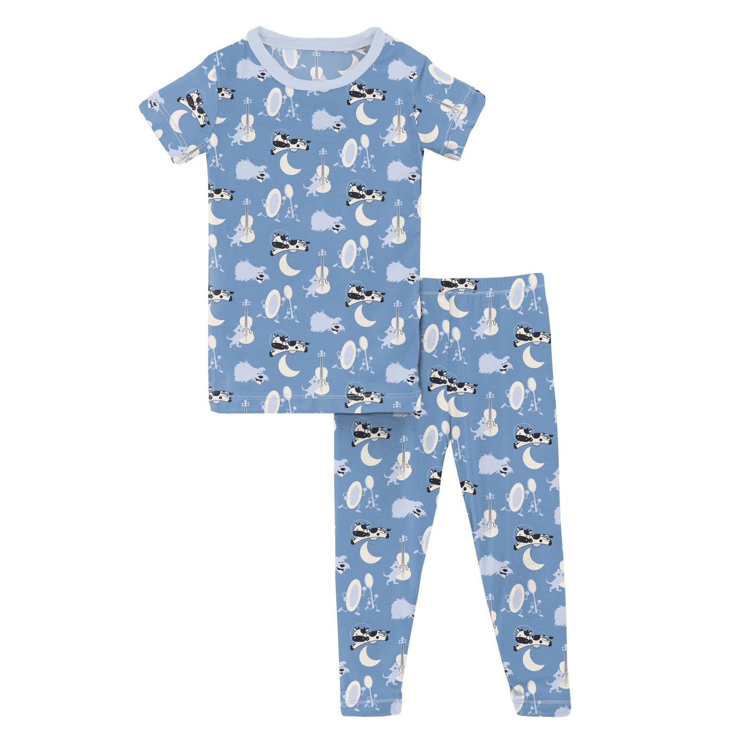 Print Short Sleeve Pajama Set | Dream Blue Hey Diddle Diddle