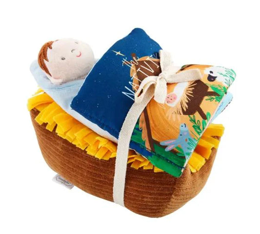NATIVITY BOOK + SINGING BABY JESUS SET