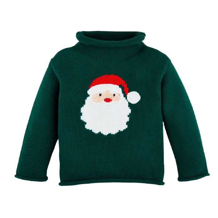 GREEN SANTA ROLLNECK SWEATER